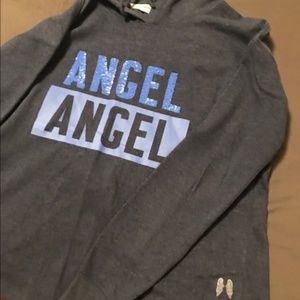 NEW VS ANGEL Heather Blue Hoodie Loose Fit